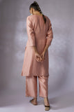 Dusty pink Silk Chanderi Embroidered Kurta Set